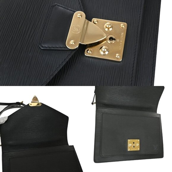 LOUIS VUITTON Monceau 2Way Shoulder Hand Bag Epi Leather Black - Picture 14 of 16